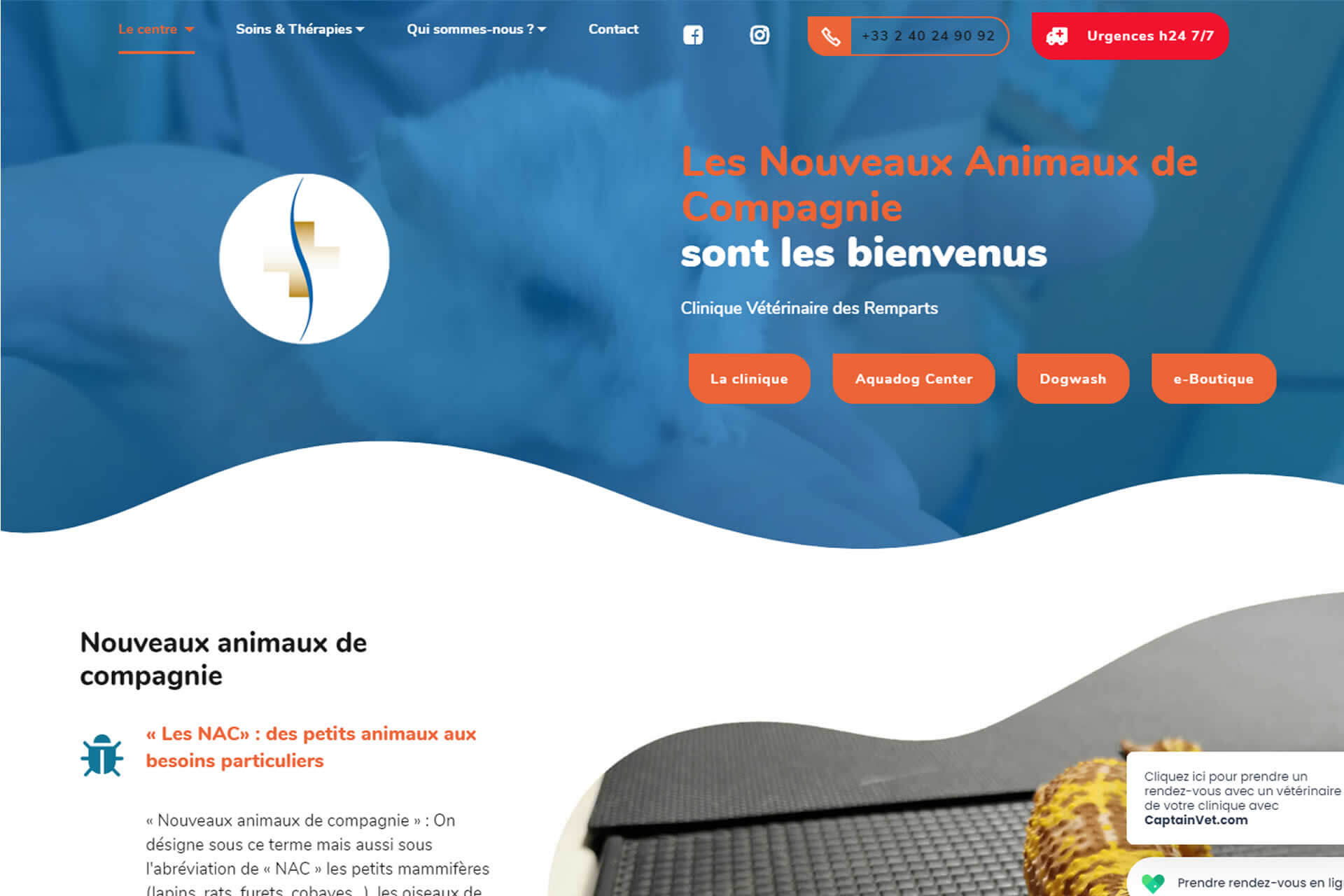 Cliquez pour aller sur le site de La Clinique Vétérinaire des remparts - 44350 Guérande